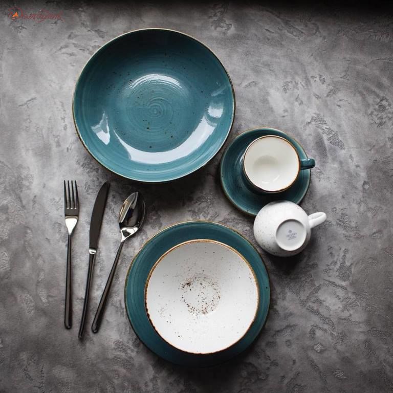 Обеденная тарелка Rustics 28 см, синяя. - фото 6
