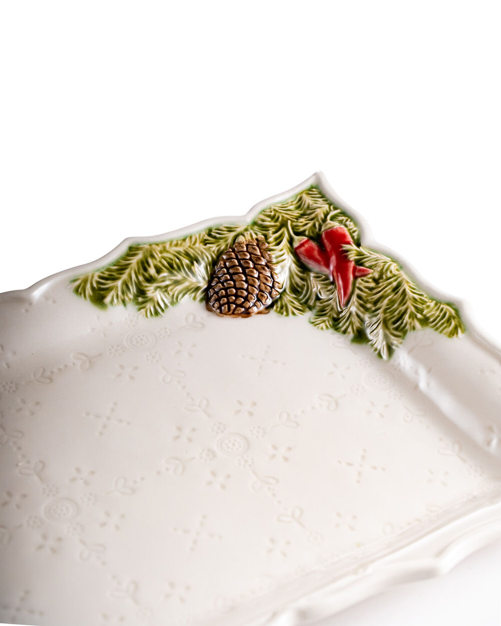 Блюдо сервировочное прямоугольное Bordallo Pinheiro Рождественская гирлянда 18,5х43 см, керамика - фото 6