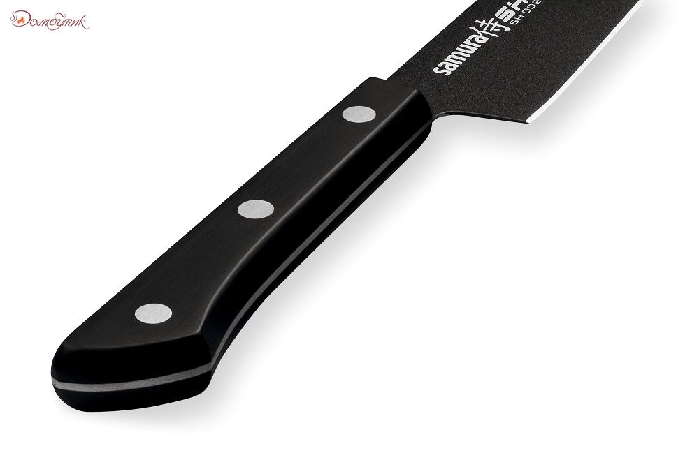 Нож кухонный "Samura SHADOW" универсальный с покр. Black-coating 150мм, AUS-8, ABS пластик - фото 5