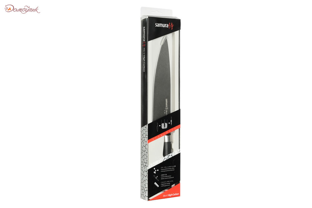 Нож кухонный "Samura Mo-V Stonewash" Шеф 200 мм, G-10 - фото 6