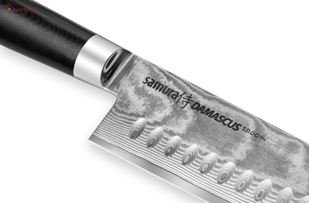 Нож кухонный "Samura DAMASCUS" Сантоку 180 мм, дамаск 67 слоев - фото 7