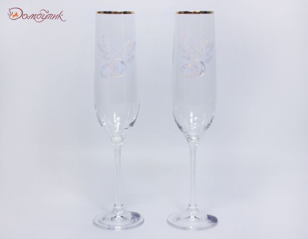 Свадебные бокалы для шампанского "Виола" 190 мл, 2 шт. - фото 1