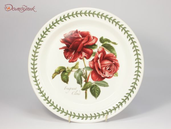 Тарелка обеденная "Ботанический сад. Розы. Fragrant Cloud" 26,5 см