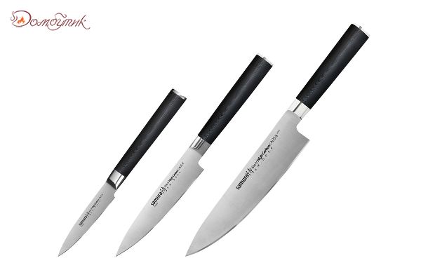 Набор из 3 ножей "Samura Mo-V" в подарочной коробке(10, 21, 85), G-10 - фото 1