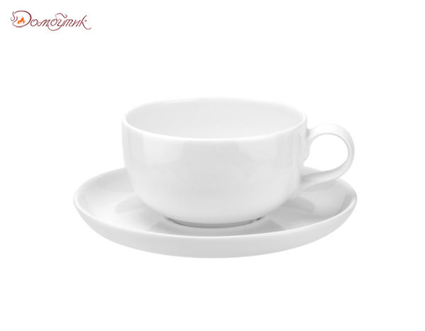 Чашка чайная с блюдцем белая "Choices" 250 мл