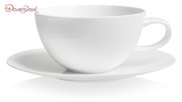 Чашка чайная с блюдцем "Синергия" 250мл (белый декор),Mix and Match