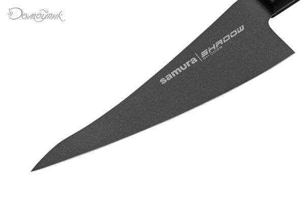 Нож кухонный "Samura SHADOW" совр. универсальный Black-coating 146мм, AUS-8, ABS пластик - фото 2