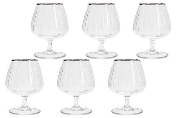 Набор бокалов для коньяка Пиза серебро, 0,4 л, 6 шт, Same Decorazione - фото 2