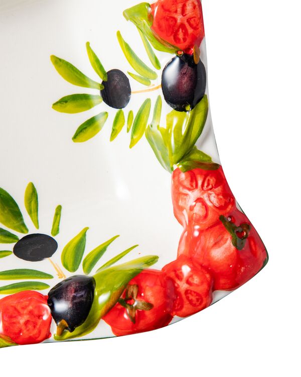 Салатник квадратный с изгибом порционный Томаты и оливки 14х14 см, керамика, Edelweiss - фото 3