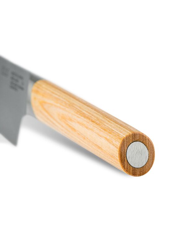 Нож поварской Сантоку KAI Магороку Композит 16,5 см, два сорта стали, ручка светлое дерево - фото 6