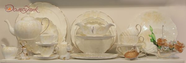 Чайный набор на 6 персон "Магнолия Крем" (Gold), 250 мл, 12 предметов - фото 2