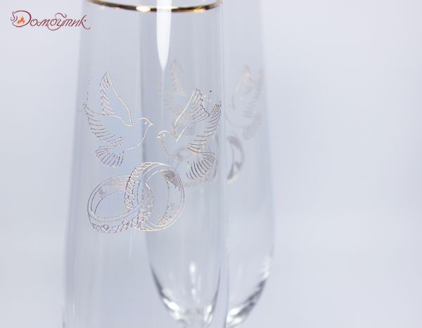 Свадебные бокалы для шампанского "Виола" 190 мл, 2 шт. - фото 7