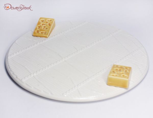 Блюдо для сыра с ручками "Сыр" (белое) 26см - фото 3
