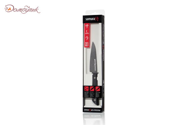 Нож кухонный "Samura SHADOW" овощной с покрытием Black-coating 99 мм, AUS-8, ABS пластик - фото 6