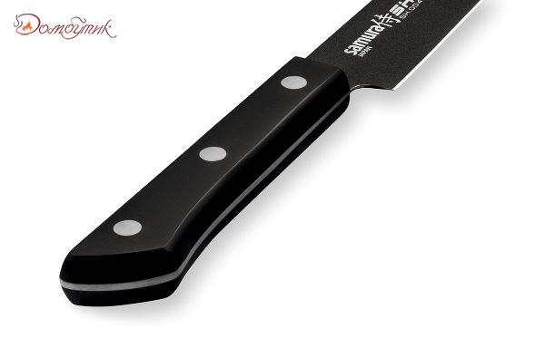 Нож кухонный "Samura SHADOW" слайсер с покрытием Black-coating 196 мм, AUS-8, ABS пластик - фото 5