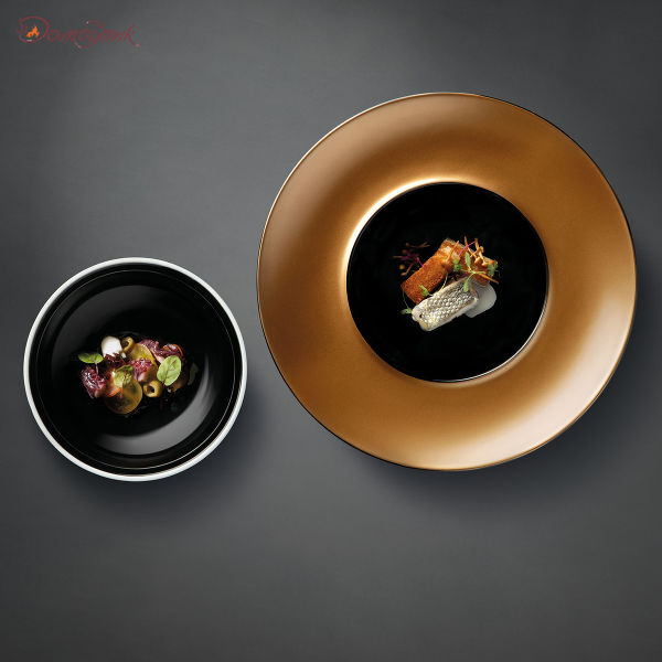 Глубокая сервировочная тарелка с миской черные, BergHOFF - фото 2