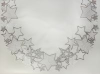 Салфетка овальная "Серебрянные звёзды" 120х60 см - фото 1