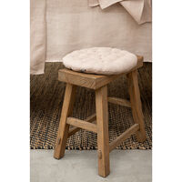 Подушка на стул круглая из стираного льна бежевого цвета из коллекции Essential, 40х40x4 см - фото 2