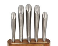 Набор кухонных ножей OGO 5 предметов в деревянной подставке - фото 4