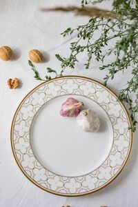 Тарелка обеденная Noritake Трефолио, золотой кант 28 см - фото 2