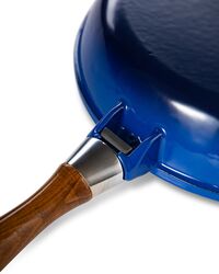 Сковорода с крышкой 28 см, 2,8 л, с деревянной ручкой, чугун, синяя, Lava - фото 2