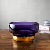 Чаша декоративная Контур d24 см, фиолетовая с золотым дном, хрусталь, Nude Glass - фото 2