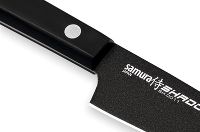 Нож кухонный "Samura SHADOW" овощной с покрытием Black-coating 99 мм, AUS-8, ABS пластик - фото 2