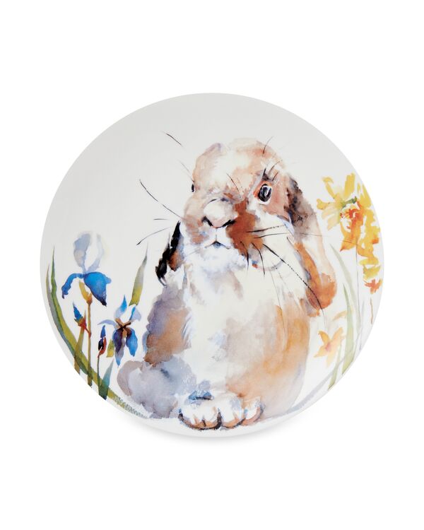 Тарелка обеденная углубленная Mix&Match Синергия Пасхальный кролик 27 см, фарфор костяной - фото 1